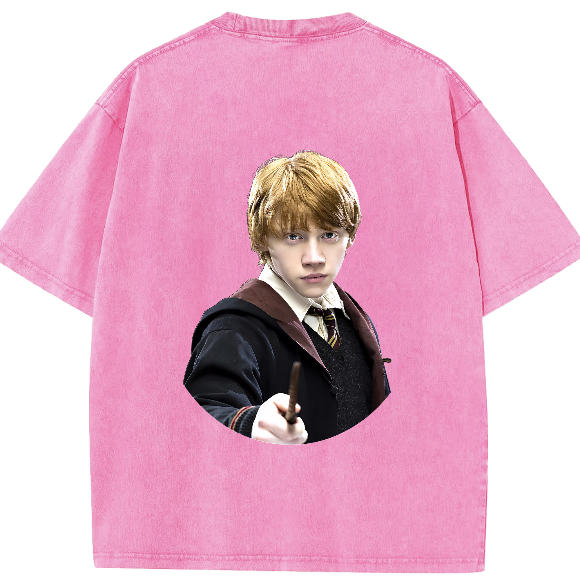 （画像用） Harry Potter ハリー・ポッターシリーズ 綿100% ヴィンテージ風 半袖Tシャツ（背面プリント）